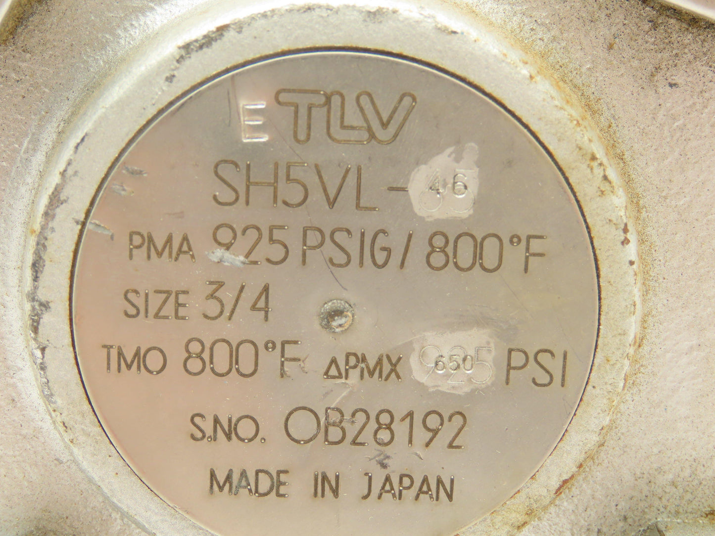 TLV SH5VL-46 Vertical Inline Free Float Steam Trap 650 PSI 3/4" NPT