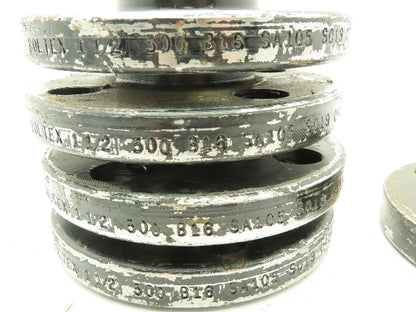 Boltex Class 300 Threaded Flange 1-1/2" NPT 4-Bolt Raised Face  LOT OF 5