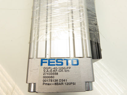 Festo DGPL-40-1250-PPV-A-B-KF-GK-SH Rodless Cylinder Linear Drive 1250mm Stroke