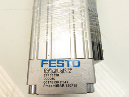 Festo DGPL-40-1250-PPV-A-B-KF-GK-SH Rodless Cylinder Linear Drive 1250mm Stroke