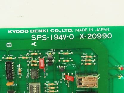 Kyodo Denki SPS-194V-0 X-20990 Control Panel CNC Circuit Board