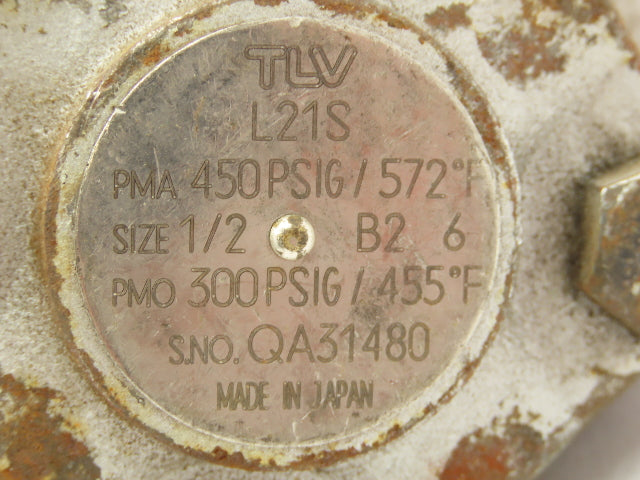 TLV L21S Thermostatic Steam Trap 1/2" NPT 300 PSI 455°F