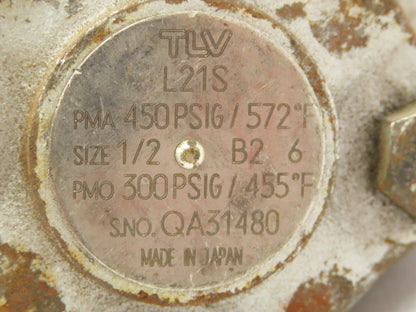 TLV L21S Thermostatic Steam Trap 1/2" NPT 300 PSI 455°F