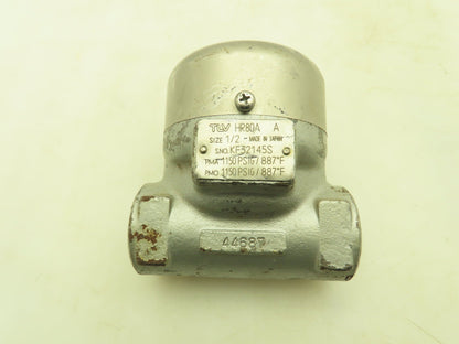 TLV HR80A PowerDyne Disc Steam Trap 1/2" Socket Weld 1150 PSI