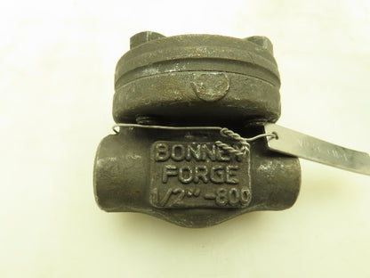 Bonney Forge HL-52  T-Style Steel Ball Check Valve 1/2" NPT Class 800#  LOT OF 2