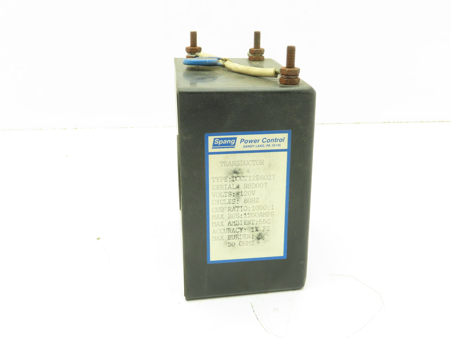 Spang Power DCCT12E6027 Current Transformer 120V 1000:1 1200A