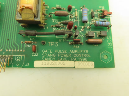Spang Power Electronics 119820002 Gate Pulse Amplifier Circuit Board SCR2 Plug