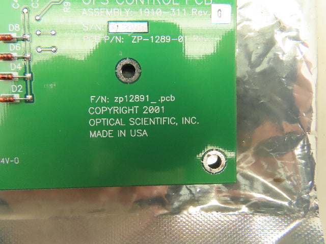 Optical Scientific 1910-311 OFS Control PCB Circuit Board Module Optical Sensor