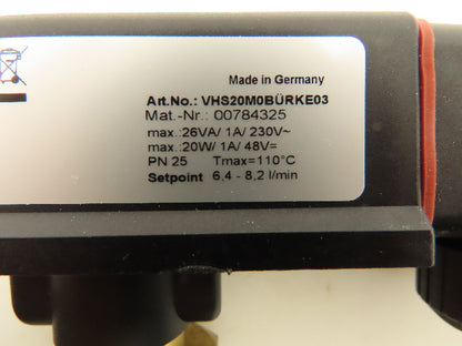 Burkert 1570G3 Flow Switch Valve 3/4" NPT Brass