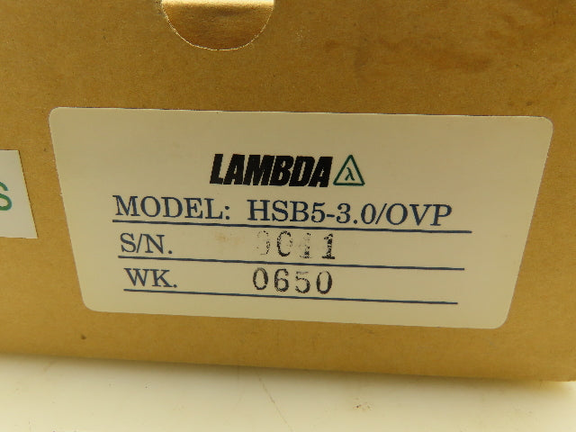 Lambda HSB5-3.0/OVP Power Supply 5VDC 3A Output