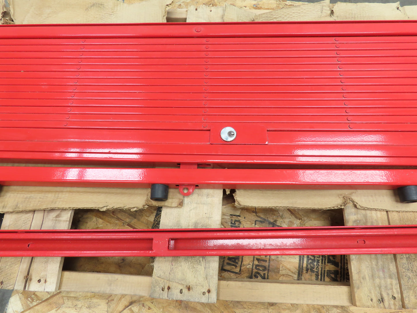 Acorn Wire Iron Works Security Folding Gate 7x7' Red Locking Heavy Duty No Key