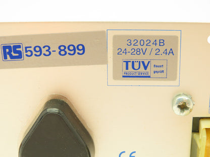 RS 593-899 Power Supply 2.4A 24-28VDC Output - 115/220VAC Input