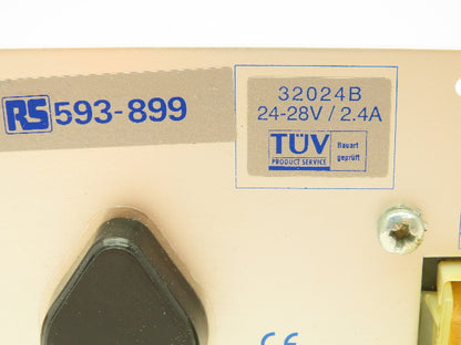 RS 593-899 Power Supply 2.4A 24-28VDC Output - 115/220VAC Input