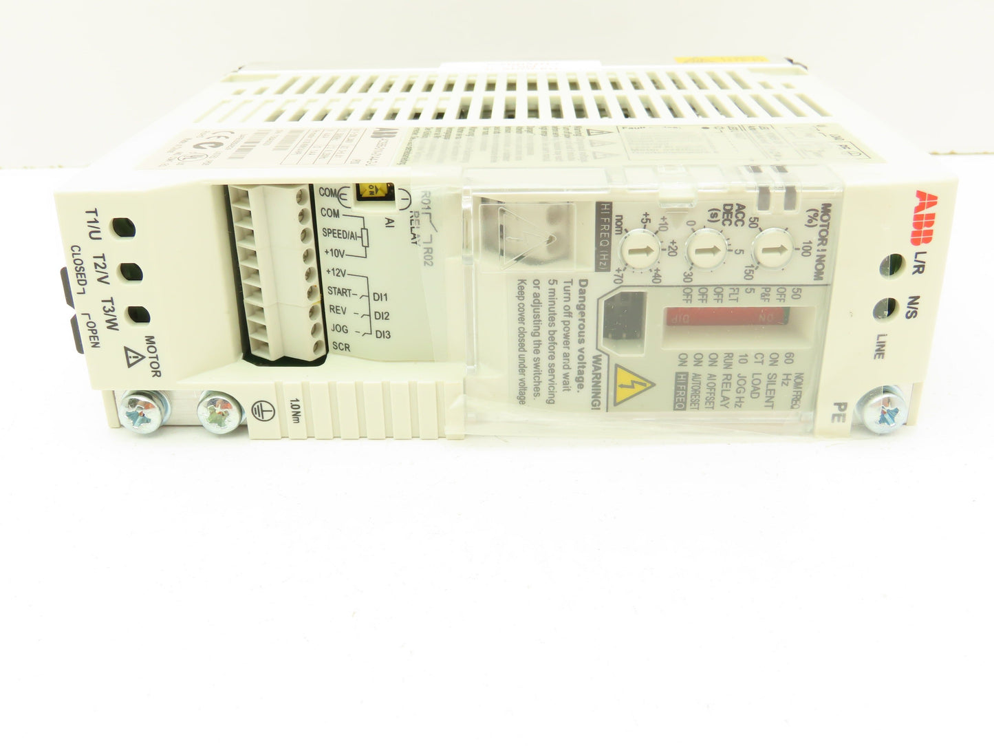 ABB ACS55-01N-01A4-2-U  AC Drive 0.18KW/ 0.25HP 0-250Hz  240VAC 1PH to 3PH