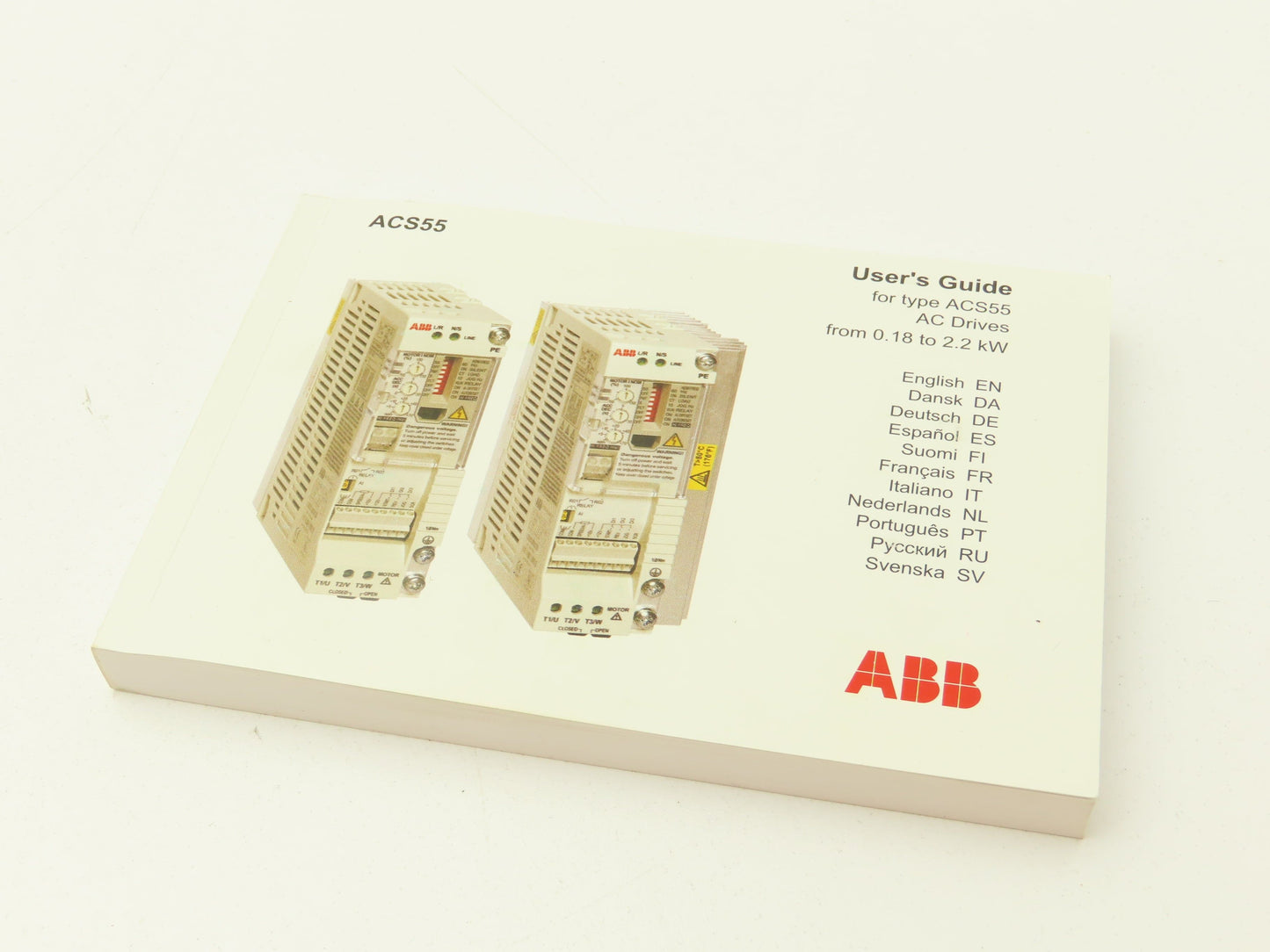 ABB ACS55-01N-01A4-2-U  AC Drive 0.18KW/ 0.25HP 0-250Hz  240VAC 1PH to 3PH