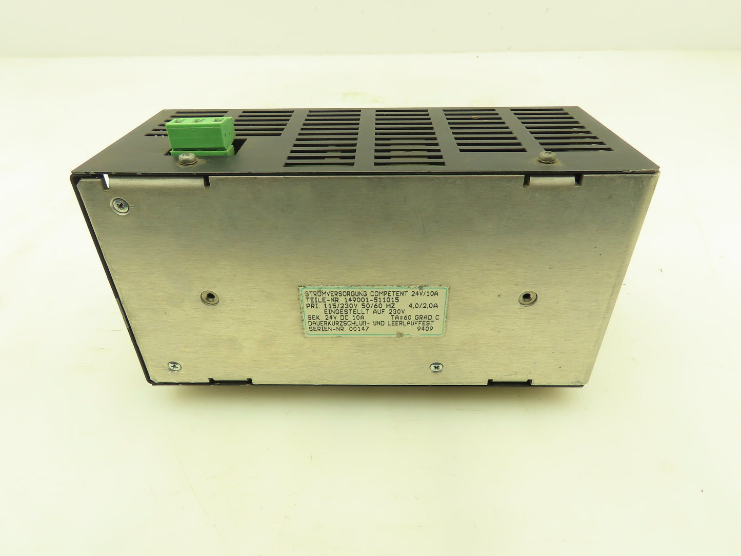 SBA Competent 149001-511015 Power Supply 24VDC 10A Output  115/230VAC Input