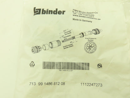 Binder 713 99 1486 812 08 Female Cable Connector 8-Pin Shieldable  LOT OF 4