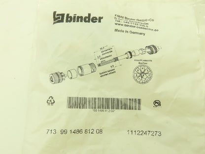 Binder 713 99 1486 812 08 Female Cable Connector 8-Pin Shieldable  LOT OF 4