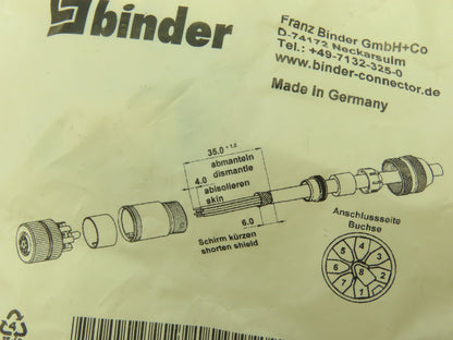 Binder 713 99 1486 812 08 Female Cable Connector 8-Pin Shieldable  LOT OF 4