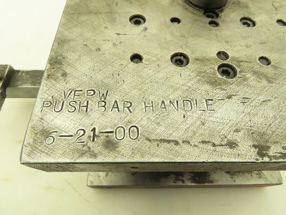 VEPW Punch Press Die Holder Shoe 5/8 x 1/8" 2 Post Flat Stock Handle 8x8"