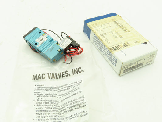 MAC 52A-11-B0A-GM-GDCD-1KT Pneumatic Solenoid Valve 20-120 PSI 24 VDC Coil