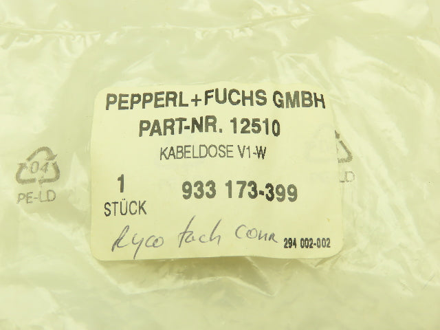 Pepperl+Fuchs 12510 933 173-399 GMBH 4 Wire Connector Plug Cable Socket Lot of 5