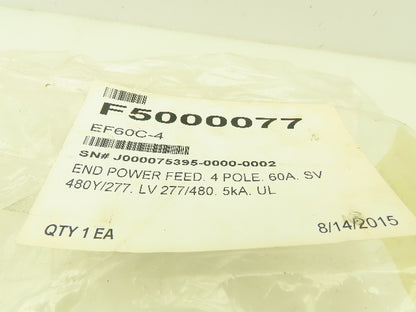 StarLine EF60C-4 Track Busway End Feed Unit Tap Box 60A 480Y/277V 3Ph