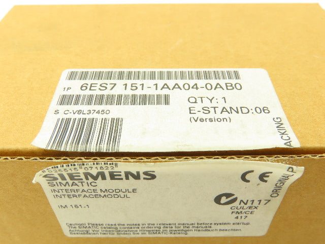 Siemens 6ES7 151-1AA04-0AB0 Interface Module