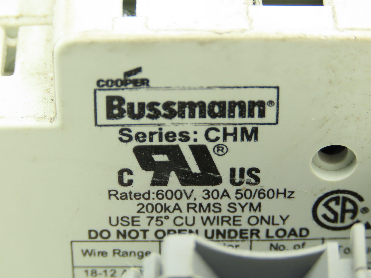 Bussmann CHM 1 Pole Fuse Holders 30 Amp 600V Lot of 9 Euro 4 Terminals Lot of 32