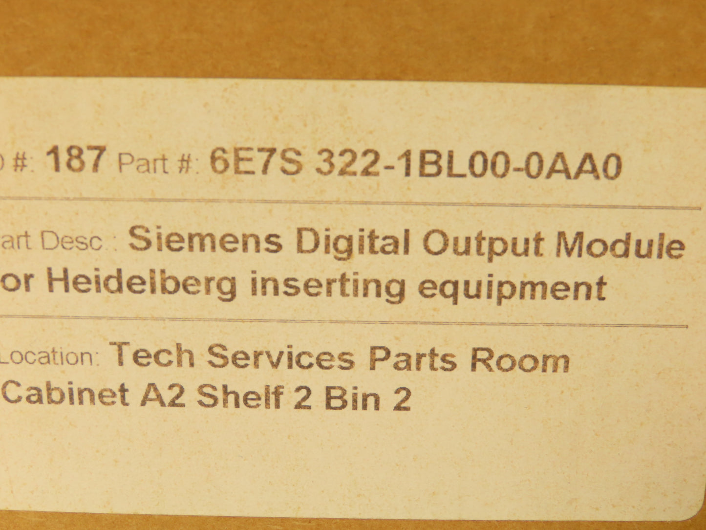 Siemens 6E7S 322-1BL00-0AA0 Simatic S7 Digital Output Module
