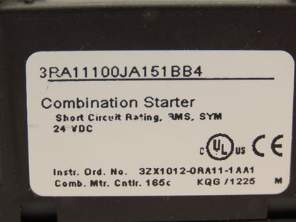 Siemens 3RA11100JA151BB4 Starter Combination
