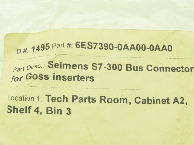 Siemens 6ES7390-0AA00-0AA0 S7-300 Bus Connector Lot of 8