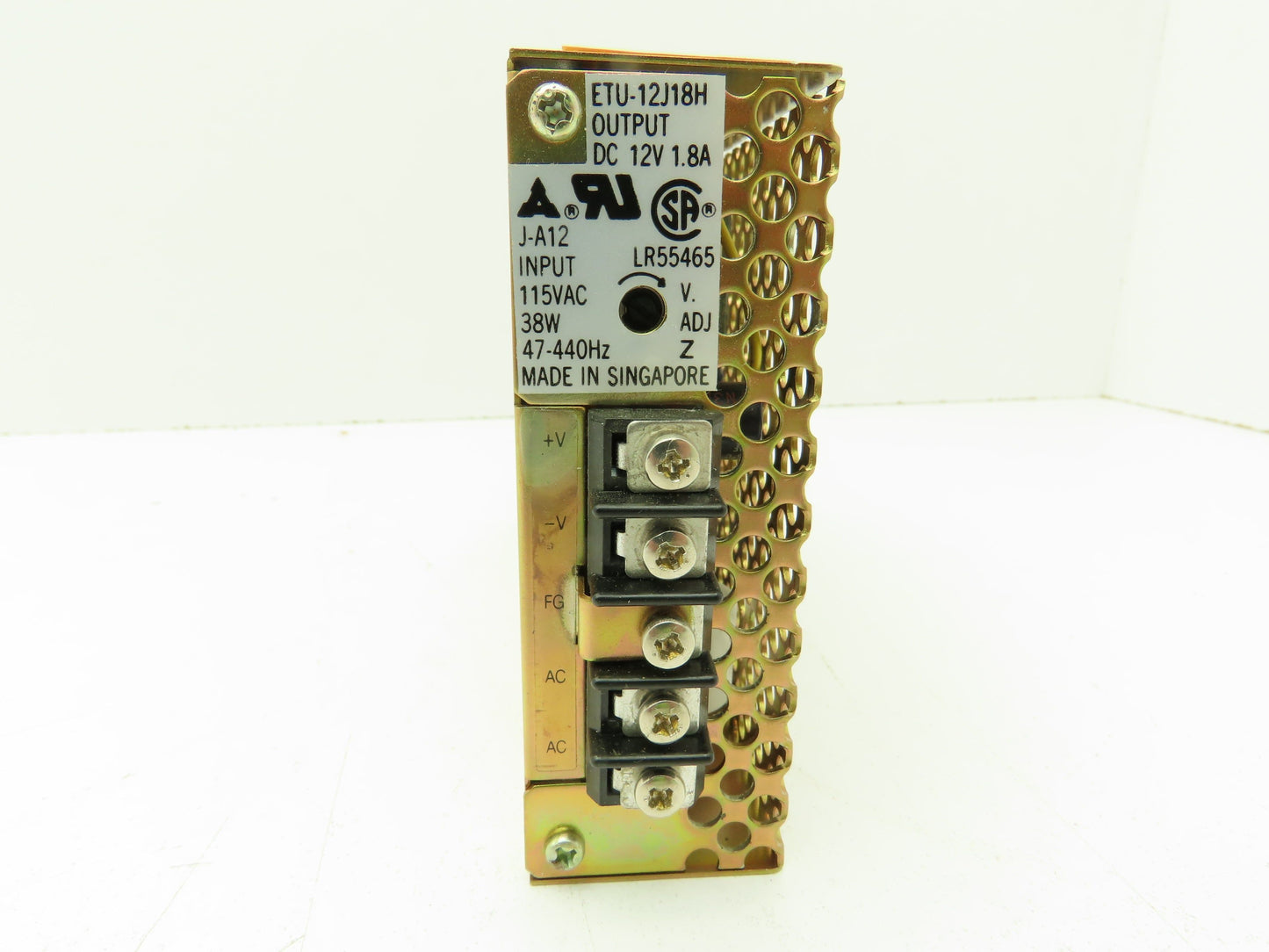 MATSUSHITA ETU-12J18H Adjustable Power Supply, 12V, 1.8A, Input: AC 115V