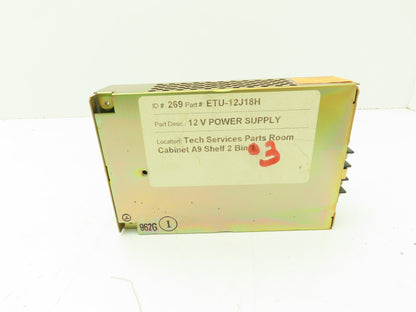 MATSUSHITA ETU-12J18H Adjustable Power Supply, 12V, 1.8A, Input: AC 115V