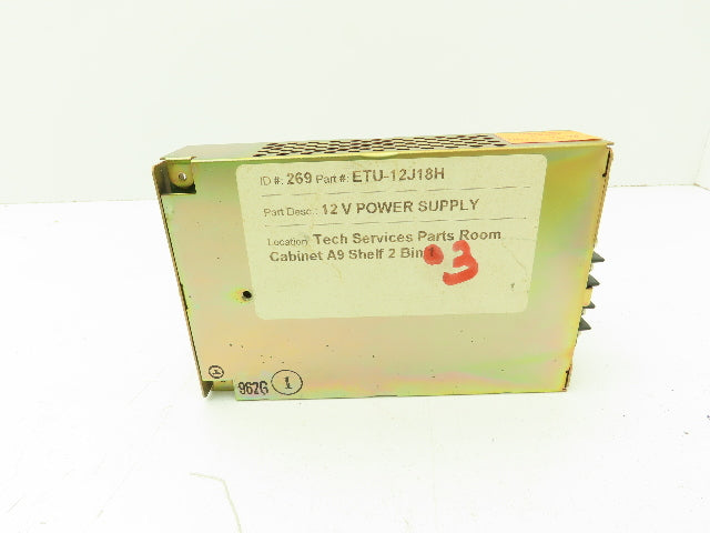 MATSUSHITA ETU-12J18H Adjustable Power Supply, 12V, 1.8A, Input: AC 115V