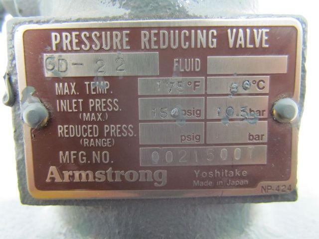 Armstrong GD-22 Pressure Reducing Relief Valve 5/8" Ports 3 3/4" Flanges 4 Bolt