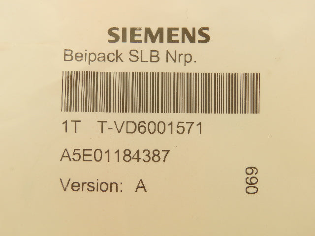 Siemens T-VD6001571 A5E01184387 Version: A 16ft