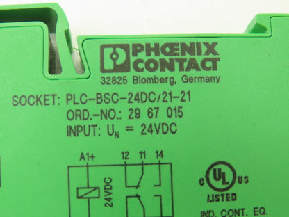 Phoenix Contact PLC-BSC-24DC/21-21 Relay Terminal Block Module 24VDC LOT OF 9