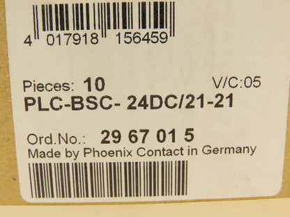 Phoenix Contact PLC-BSC-24DC/21-21 Relay Terminal Block Module 24VDC LOT OF 9