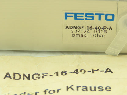 Festo ADNGF-16-40-P-A Compact Pneumatic Air Cylinder 16x 40mm Stroke 145 PSI