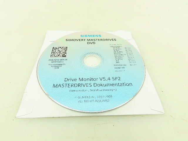 Siemens 6SX7010-0FA10 Siemens Simovert Masterdrives CD Drive Monitor V5.4 SP2