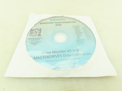 Siemens 6SX7010-0FA10 Siemens Simovert Masterdrives CD Drive Monitor V5.4 SP2