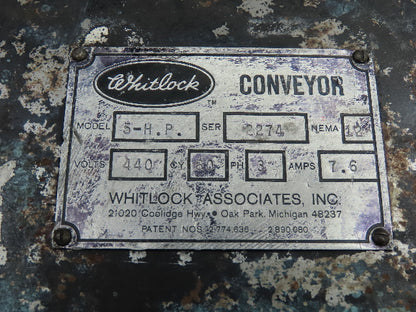 Whitlock 5-H.P. Pneumatic Transfer Conveyor w/Sutorbilt 3MP 5hp 208-230/460v
