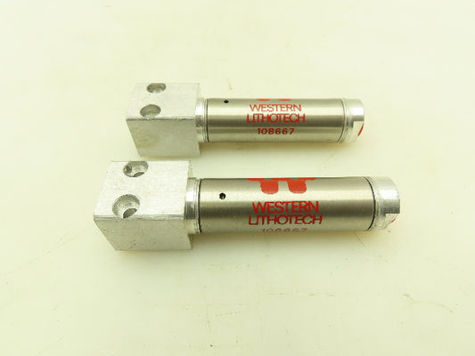 Western Lithotech 108667 Bimba Pneumatic Air Cylinder Single Acting 3/4 Lot of 2