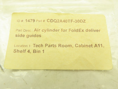 SMC CDQ2A40TF-30DZ Pneumatic Air Cylinder 40MM Bore 30MM Stroke Lot of 2