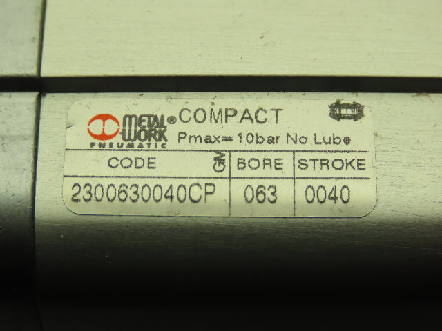 Metal Work 2300630040CP Pneumatic Air Cylinder 63MM Bore 40MM Stroke