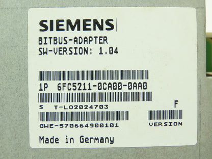 Siemens 6FC5211-0CA00-0AA0 BitBus Adapter Sinumerik 810D/DE/840D/DE Trumpf Laser