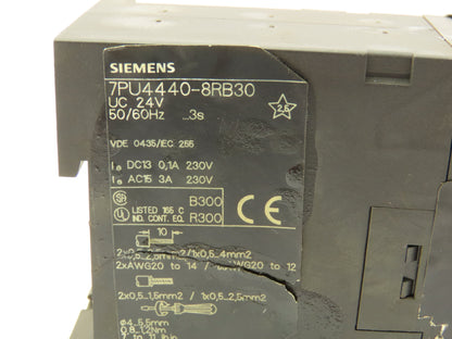 Siemens 7PU4440-8RB30 Time Delay 3 Sec Relay 24V