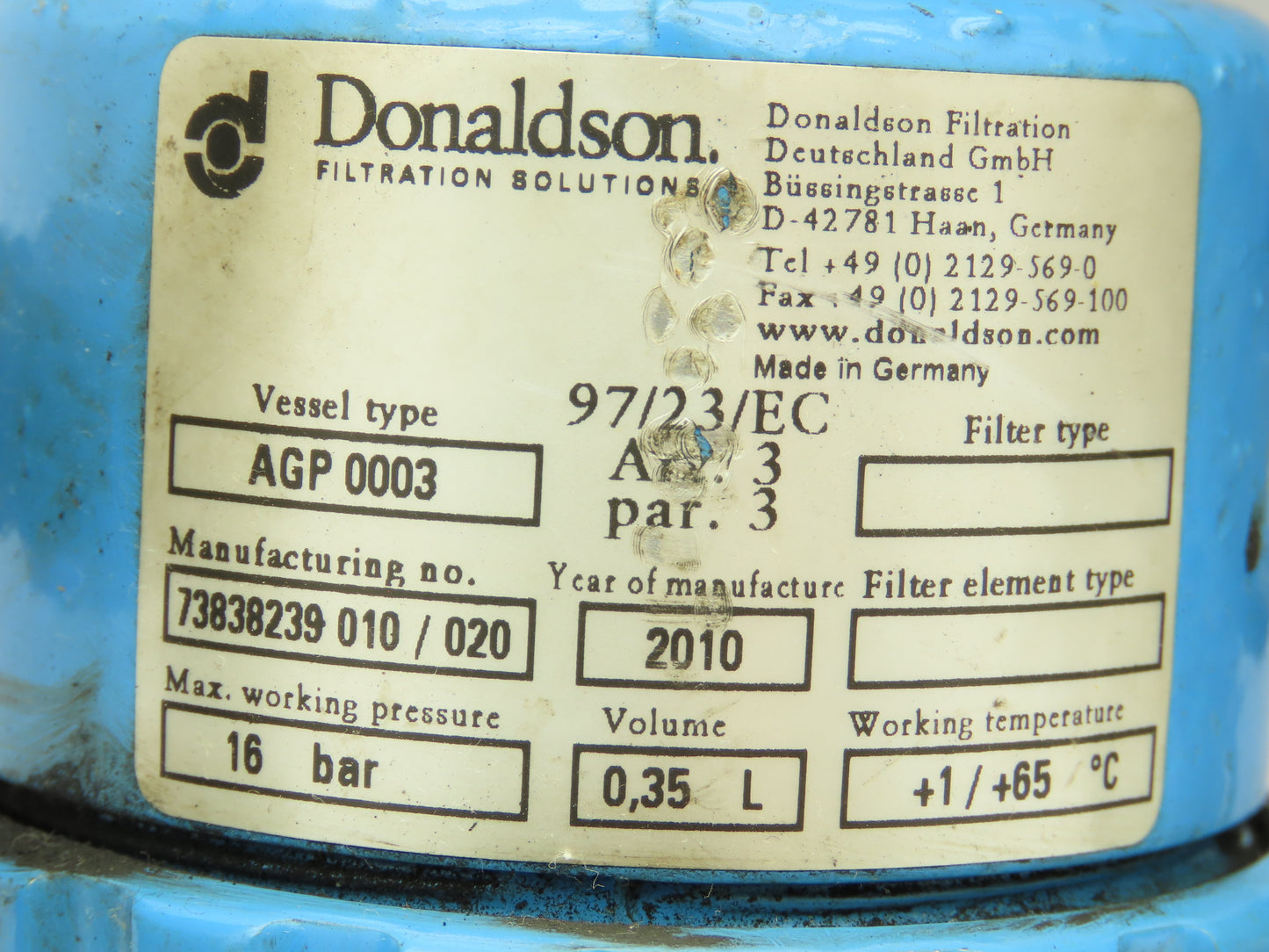 Donaldson Ultra-Filter Multi Air Line Manifold Regulator 24V Solenoid Valve Assy