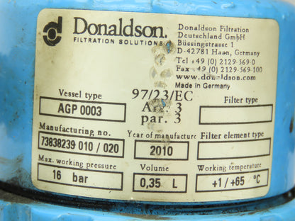 Donaldson Ultra-Filter Multi Air Line Manifold Regulator 24V Solenoid Valve Assy